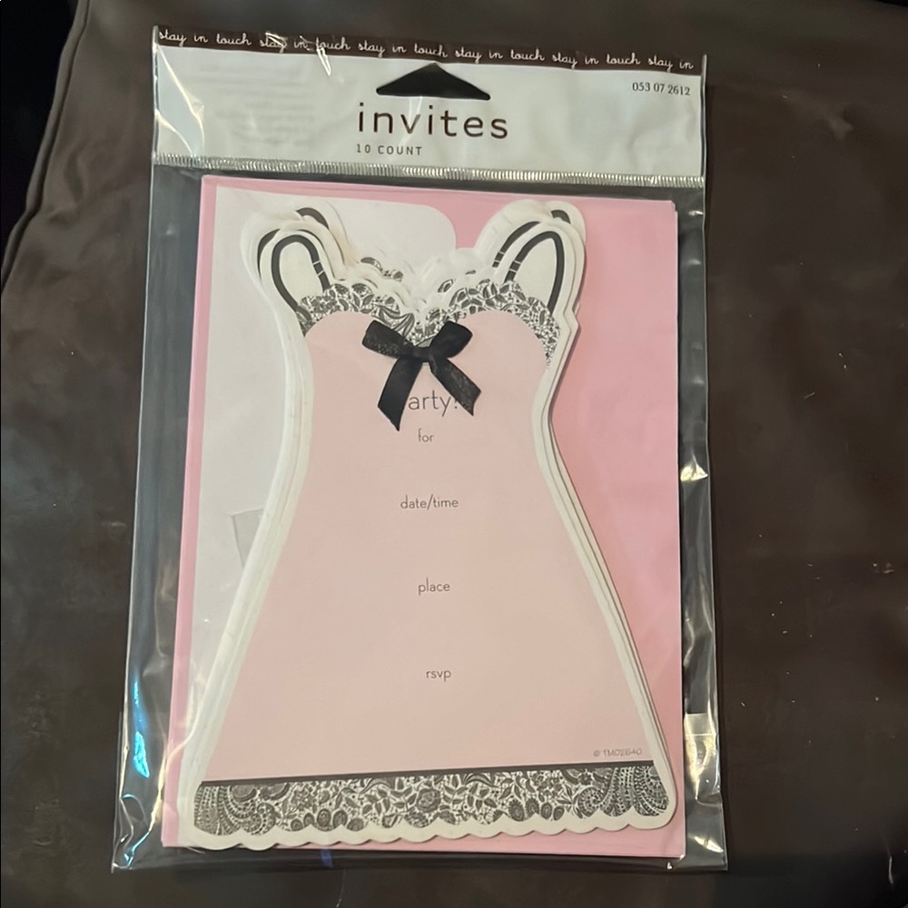 Invites Pink Dress Design 10 count